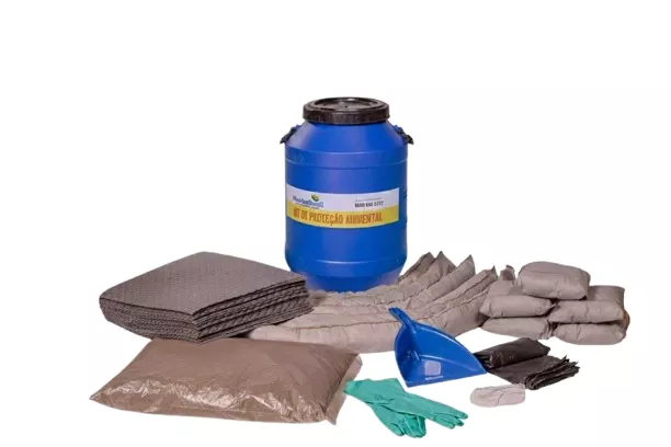 4051 - Kit Proteção Ambiental Bombona Azul 50 litros - Linha Cinza