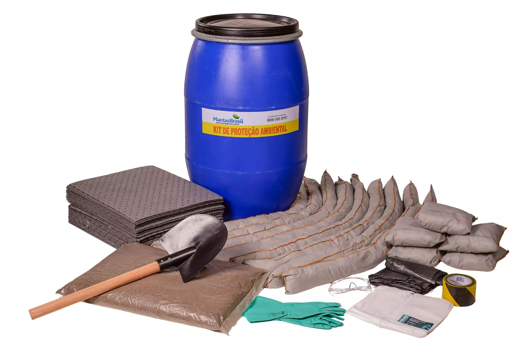 4100 - Kit Proteção Ambiental Bombona Azul 100 litros - Linha Cinza