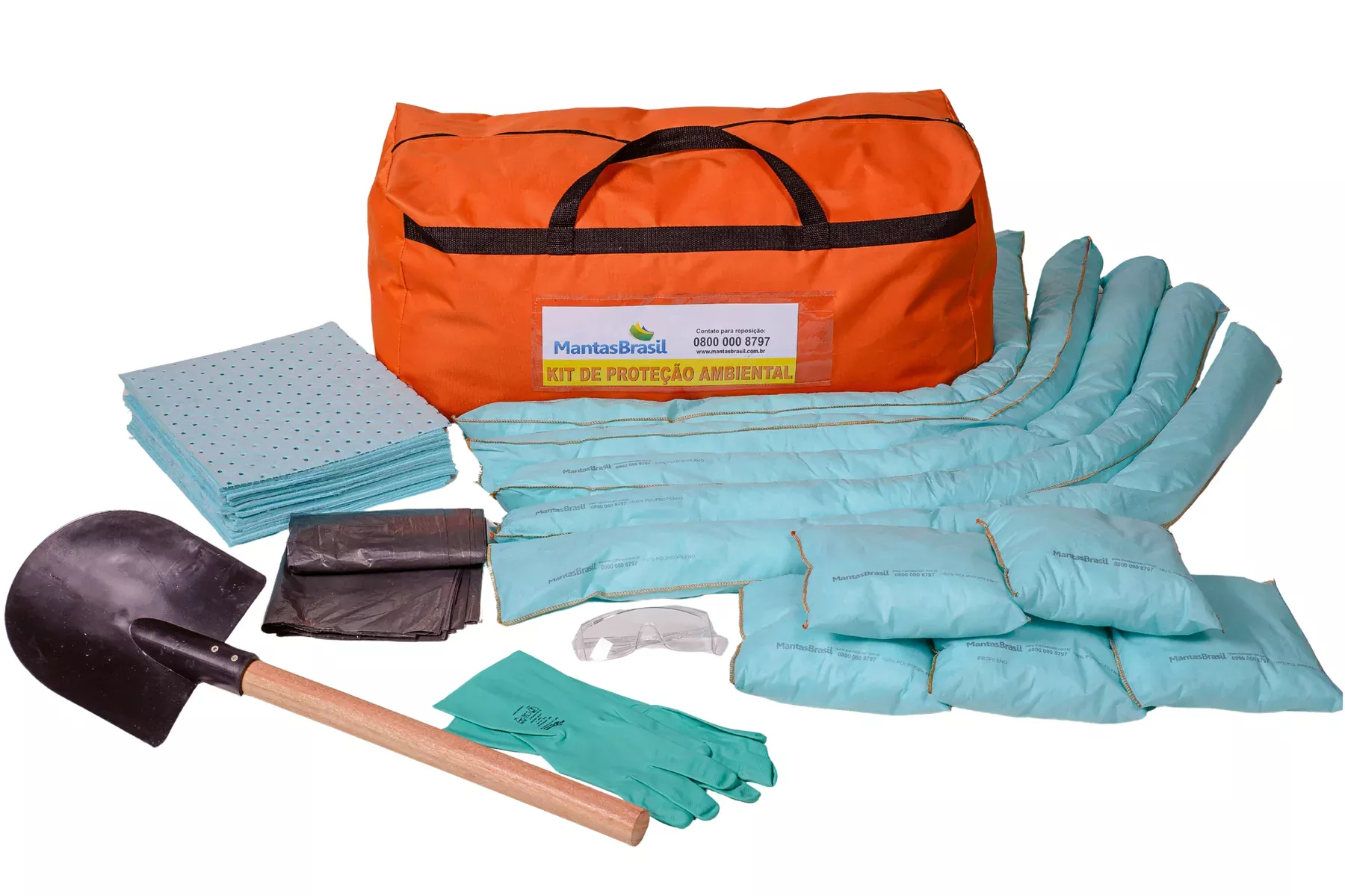6030 - Kit Prot. Amb. Bolsa Laranja Líquidos Agressivos 30 litros