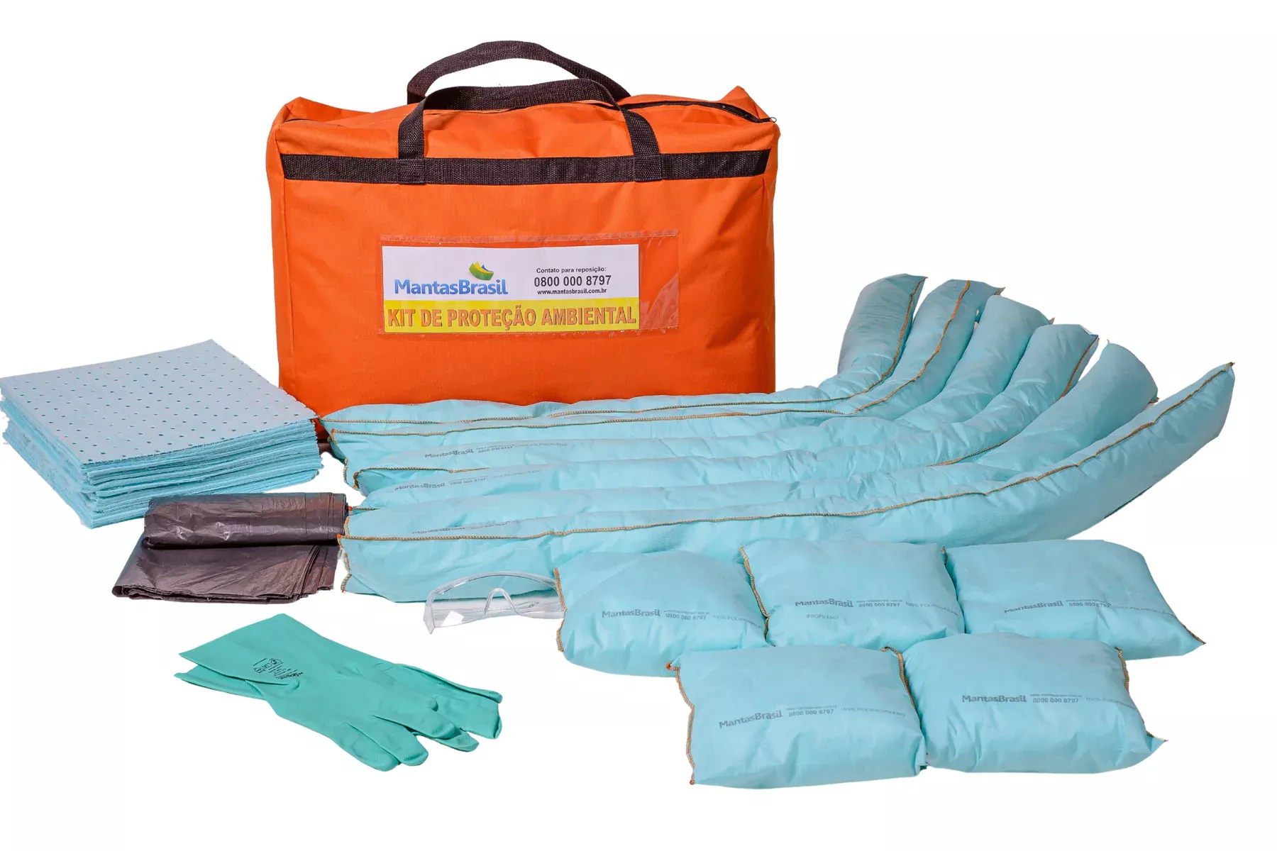 6031 - Kit Prot. Amb. Bolsa Laranja Líquidos Agressivos 30 litros