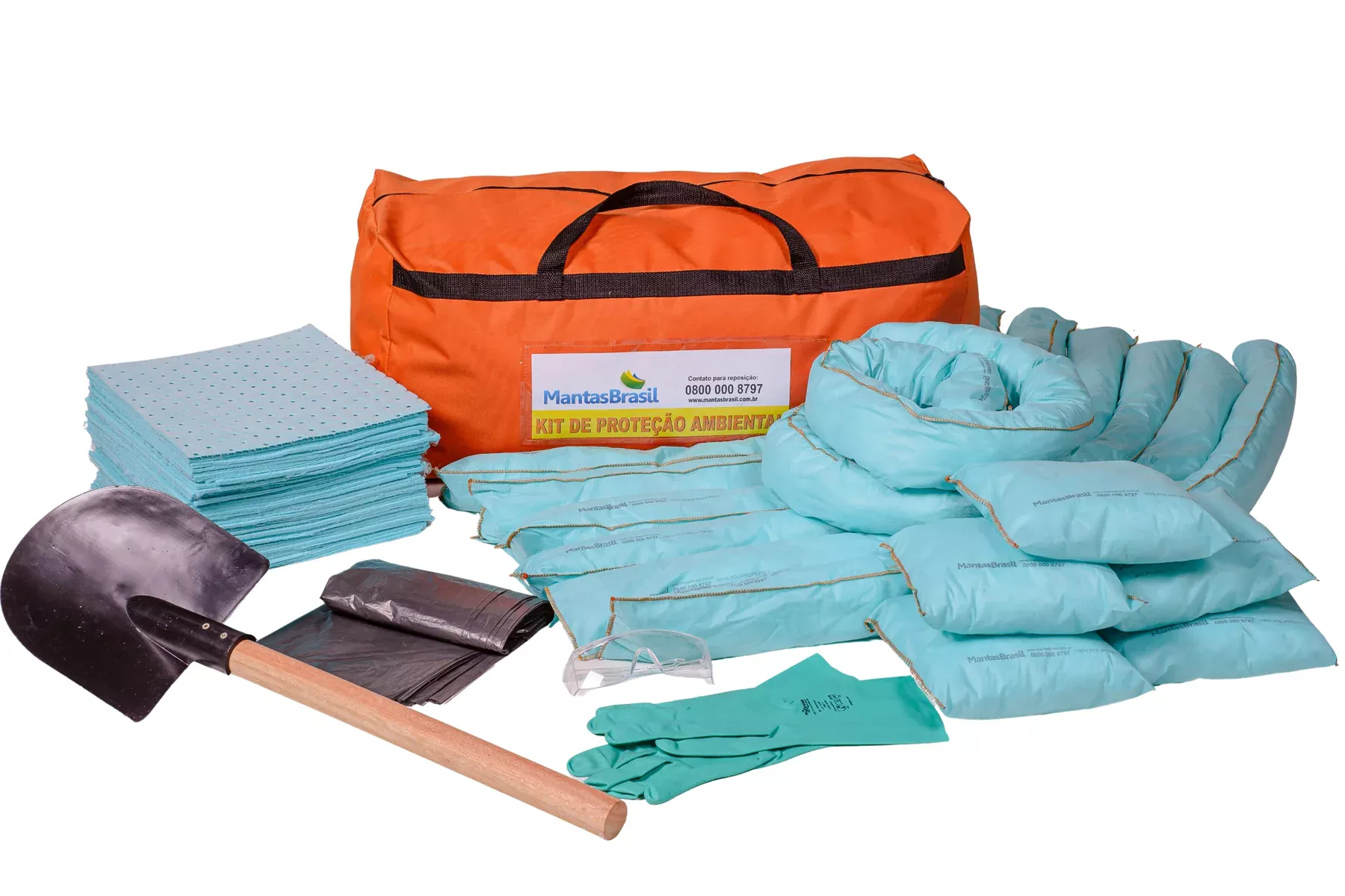 6050 - Kit Prot. Amb. Bolsa Laranja Líquidos Agressivos 50 litros