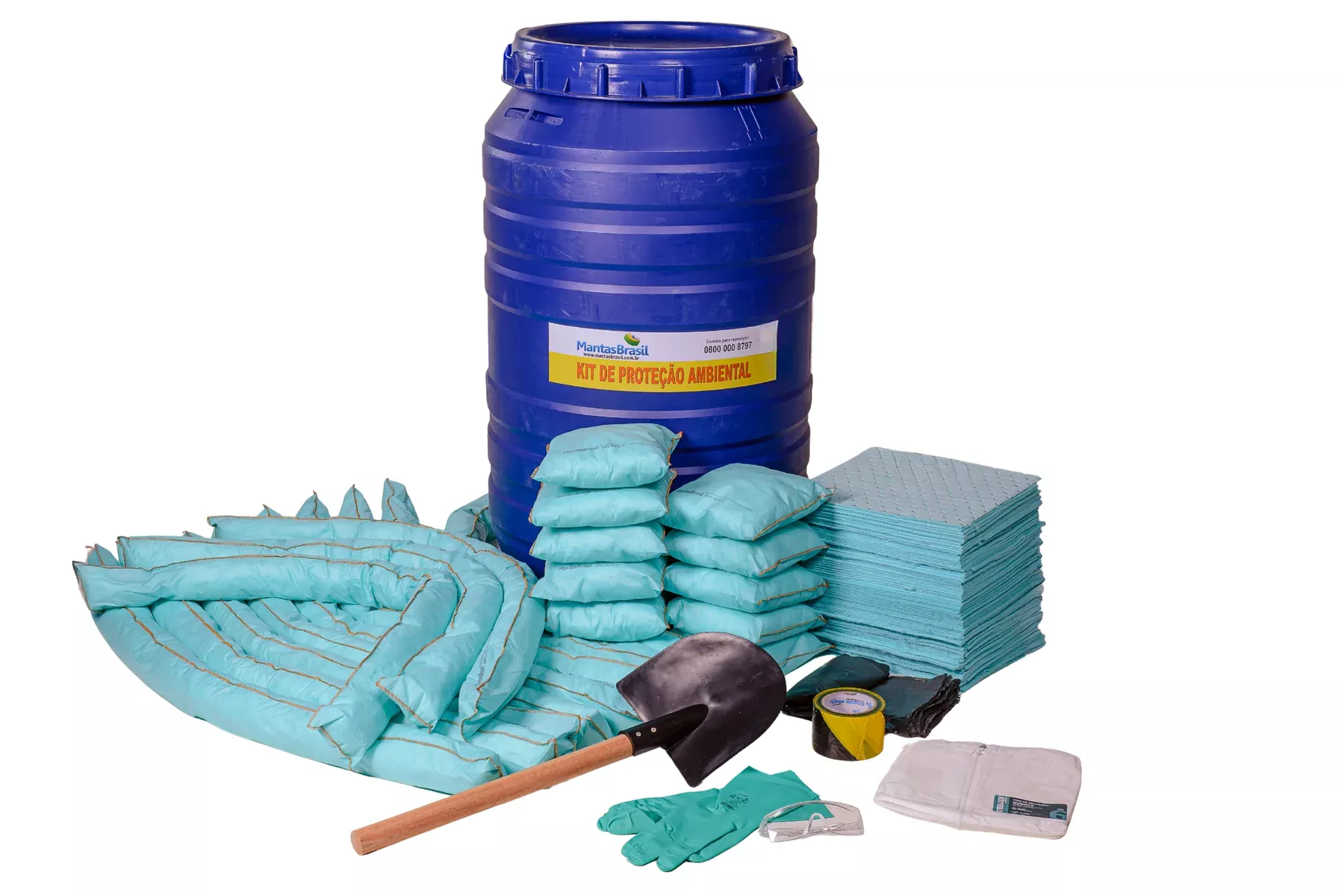 6200 - Kit Proteção Ambiental Bombona Azul 200 litros - Linha Verde